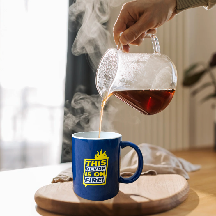 Coffee mug "This devop is on fire"